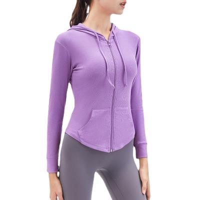 China Long-sleeved autumn and winter new style2022 women's fitness zipper sports QUICK-DRY tight yoga jacket coat for sale