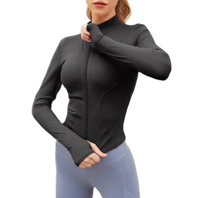 China ACTIVE STRETCH zipper long sleeve sports coat fitness fast dry running blazer slim yoga dress woman for sale