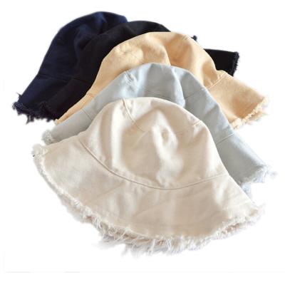 China Picture Female Fringed Bucket Hats Plain Fishing Outdoor Bucket Hat for sale