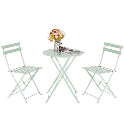 China Comfortable Cheap Outdoor Cafe Furniture Table Set 2 Chairs And 1 Table for sale