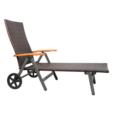 China Wholesale Modern Outdoor Garden Modern High Quality Rattan Chair Wicker Wicker Lounge Chair With Wheel for sale