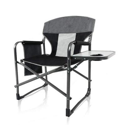 China Durable Lightweight Foldable Outdoor Manager Chair With Side Table for sale