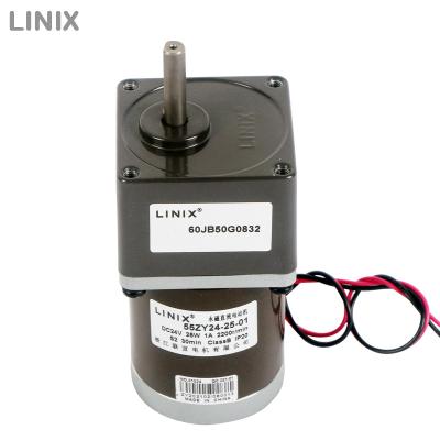 China LINIX electric motor 24v dc motor 12v dc brush motor 25w 12v dc brush motor totally enclosed dc gear motor for treadmill dc gear motor 12v 24v for sale