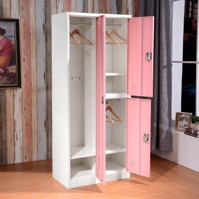 China Convertible Factory Wholesale  Bedroom Furniture Steel Storage Cabinet Custom Pattern Metal Cupboard Locker Wardrobe for sale