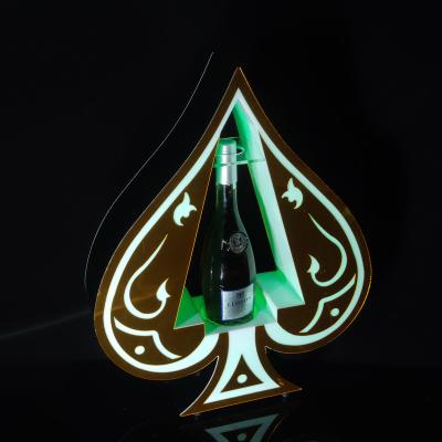 China Customized Viable Outdoor Acrylic Gold Mirror Ace Bottle Refillable Presenter For Night Club And Lounge for sale