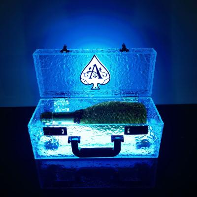 China Miami Nightclub Viable Selection Crystal Clear Acrylic Single Bottle Present Box for sale