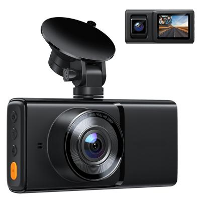 China HD Video Recording 4 Inch Dual FHD 1080p LCD Lens Front And Rear DVR Mini Car DVR VCR Recording Loop Camera for sale