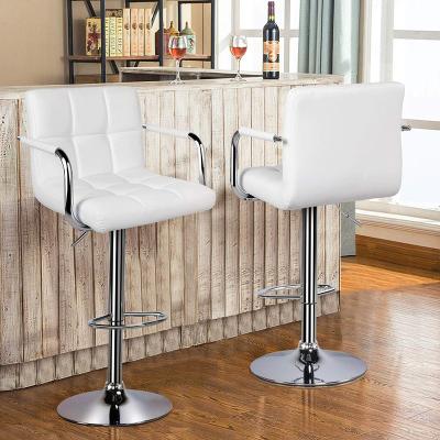 China 360 Degree Swivel Customized High Quality Leather Bar Stool Kitchen Island Chair Counter Height Bar Stools Barstool With Armrest for sale