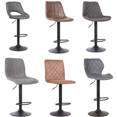 China Modern Custom Nordic Creative Bars Highly Chaire Vintage Kitchen Chair Leather Swivel High Bar Chair for sale