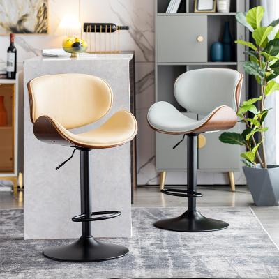 China 360 Degree Swivel Modern Cafe Lounge Furniture 360 Degree Adjustable Swivel Bentwood Bar Stool for sale