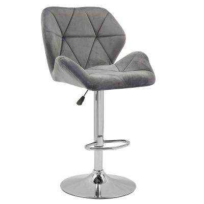 China Eco-friendly Modern Bar Chair Upholstered Swivel Lift High Bar Chair Metal Base Stools Bar Chair for sale