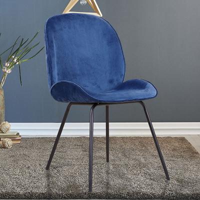 China Durable Dining Chairs Nordic Modern Luxury Upholstered Metal Stand Velvet Dining Chairs for sale