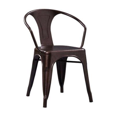 China Convertible Industrial Style Restaurant Dining Chair Modern Black Stackable Metal Dining Chairs With Backrest for sale