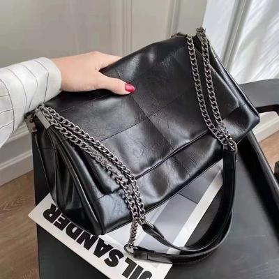 China Fashion Designer Ladies New Luxury Large Capacity Black Leather Messenger Bag PU Shoulder Bag Women High Quality Comfortable Durable for sale