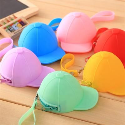 China Fashion Hat Style Jelly Candy Color Silicone Coin Purse Kids Gift Cartoon Cute Mini Bag Lady Change Purse Women Wallets for sale