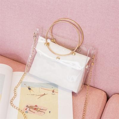 China New Design Fashionable.Popular.Ladies.Wedding.Engagement 2022 Women Handbag Clear PVC Jelly Mini Shoulder Bag Crossbody Tote Bags Luxury Transparent Bucket Bag for sale