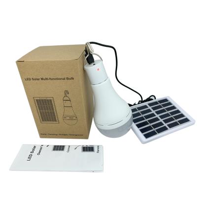 China Residential Smart Solar LED Multifunction Light Bulb With Remote Control Portable Camping Light Solar Led Lamp for sale