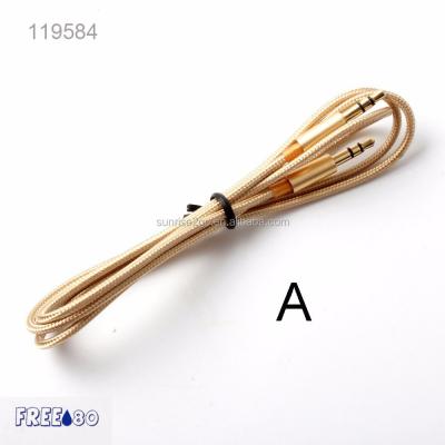 China 3.5mm aux cable. DVD Player New Arrival 1M / 3ft Double Male Mono Braided Audio Cable for sale