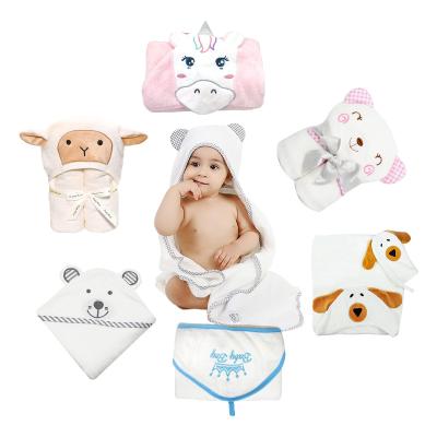 China Wholesale QUICK DRY animal hooded baby blanket bath kids bath towel baby face towel set animal hooded organic for sale