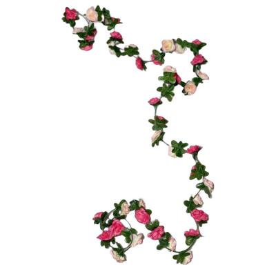 China Real Touch 233cm Length 45 Silk Heads Rose Hanging Artificial Vine Flowers High Simulation Silk Plant for sale