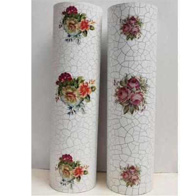 China Home Decor Tall PVC Plastic Ceramic Like Flower Vases For Home Decor for sale