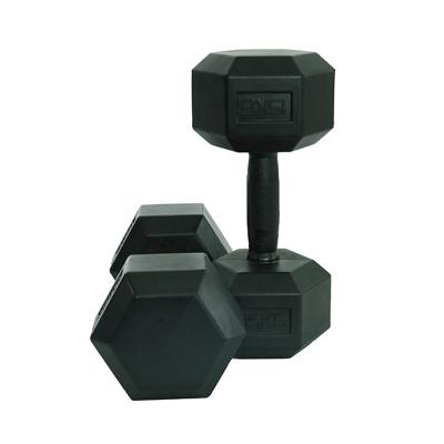 China Custom Durable Cheap Black Color Book Hex Rubber Dumbbells For Sale for sale