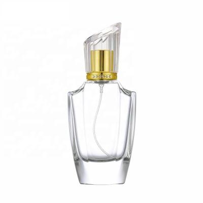 China 50ml Cosmetic Oil Refillable Glass Empty Perfume Bottle With Cap for sale