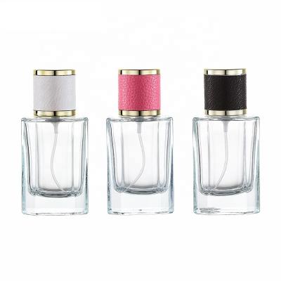 China 40ml Cosmetic Refillable Luxury Wholesale Perfume Bottles With PU Lid for sale