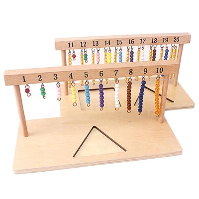 China Children's Learing Toys Digital Numbers 1-20 Teaching Hanger and Bead Color Wooden Stairs Math Toys Kids Montessori Toys for sale