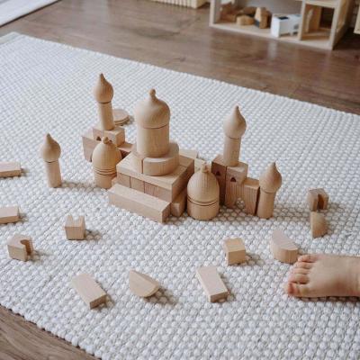 China The Original Toy Construction House Block DIY Wooden Castle Building Block The Wooden Blocks For Children for sale