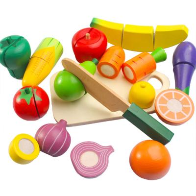 China Kitchen Toy Set Kitchen Toys Cutting Toy Fruit Cutting Wooden Wooden Fruit Vegetable Play Food Child Toy for sale