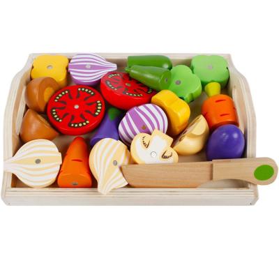 China Kitchen Toy Set Kids Toys Fresh Fruit Role Play New Wooden Styled Kitchen Toy Cutting Fruits Box for sale