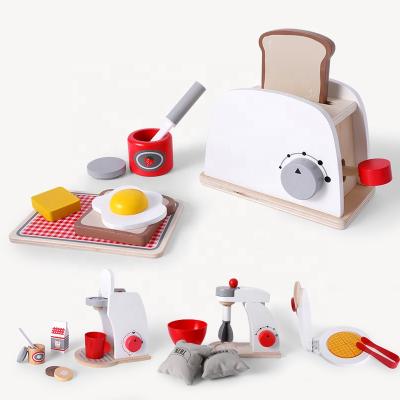 China Funny Educational Toy Children Pretend Role Play Room Decoration Wooden Bread Cutting Toys Kid Kitchen Toys Play Set for sale