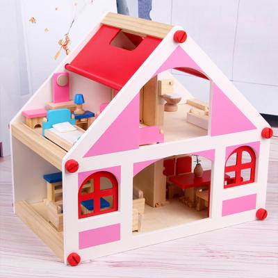 China Educational Wooden House Toy Funny 3D Miniaturas Toys For Dollhouse Diy Kit Wooden Doll House Toys Of Children Gift for sale