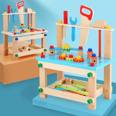 China Funny Educational Multifunctional Toy Preschool Kids Repair Simulation Chair Pretend Play Wood Tools Toys Wooden Tool Kit Toy for sale