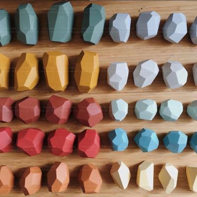 China DIY TOY Children&'s Wooden Blocks Baby Rainbow Pebbles Colorful Education Colorful Stone Toys for sale