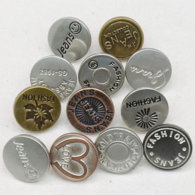 China SustainableOxidation Resistant Metal Not Fade Factory Direct Wholesale Custom Logo Chrysanthemum Micro Engraved Button With Logo Jeans Buttons for sale