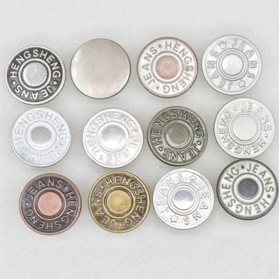 China SustainableOxidation Resistant Metal Does Not Fade Custom Sale Classic Vintage Button With Logo Jeans Jacket Buttons for sale