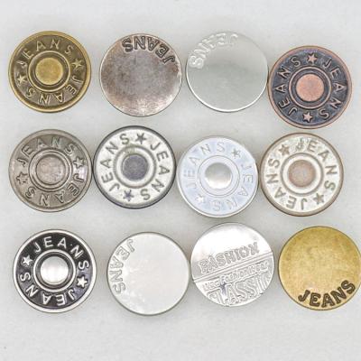 China SustainableOxidation Resistant Metal Does Not Fade Customized High Quality Stainless Steel Cheap Button With Logo Jeans Button for sale