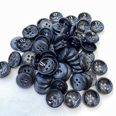 China DIY Color Round 4 Hole Resin Button Viable Custom Plastic Shirt Button for sale