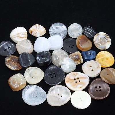 China Viable Manufacturer Sells Custom 4 Hole Plastic Resin Calfskin Buttons Custom Sewing Buttons for sale