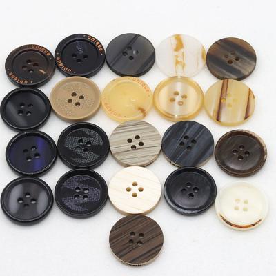 China Wholesale Hot Selling Custom Made High End Suit Jacket Horn Plastic Resin Buttons for sale