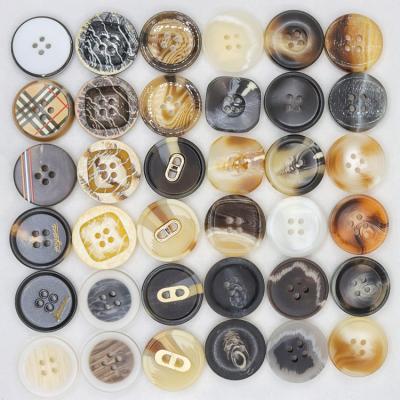 China Viable Wholesale Button Manufacturer 4 Hole Honks Custom Made Flat Back Plastic Resin Imitation Buttons for sale