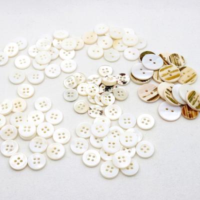 China Viable Hot Selling Wholesale Custom Micro Label Cut Out Clothing Shirt Accessories Natural White Shell Buttons for sale