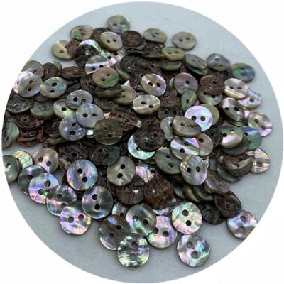 China Real Viable Shell Button Factory Custom Wholesale All Sizes Natural 2 Hole Abalone Shell Button for sale