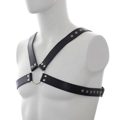 China Bondage Eco-Friendly Leather Toys Gay Bar Chest Harnesses Costume Belts Men Shoulder Straps Belts Straps Restraints Fetish Muscle SM TOYS for sale