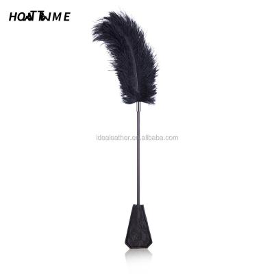 China Real Touch Feeling Wholesale Price Osstrich Flirt Stick Feathers Adult Toys Striping Flirt Stick Feather For Couples for sale