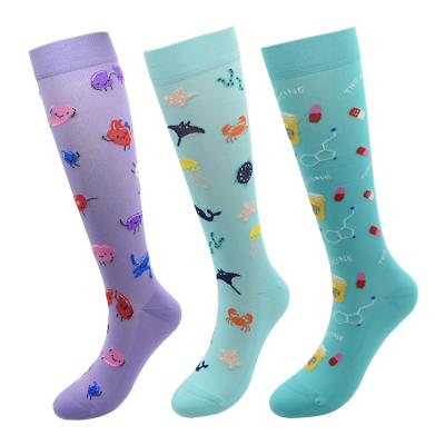 China wholesale 15-20mmhg Compression Sports Socks Women High Running Colorful Football Sports Socks QUICK DRY QUICK DRY Unicorn Nurse Travel 15-20mmhg Cooling for sale