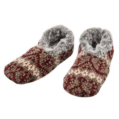 China New Design Antibacterial Antibacterial Slipper High Quality Slippers Warm Chenille With Fur Cozy Home Socks For Lady for sale