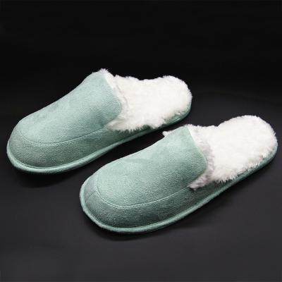 China Lightweight Microfiber Slipper Comfortable Home Slippers With Warm Indoor Fur PVC Sole Shoes for sale